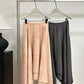 Linen containing flowing charm irregular hem skirt | 2 color