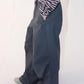 Cotton blend parachute-style wide leg padding pants | 2 color