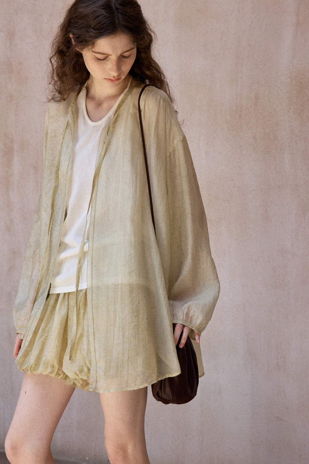 Lyocell blend sheer lightweight airy top | 4 color