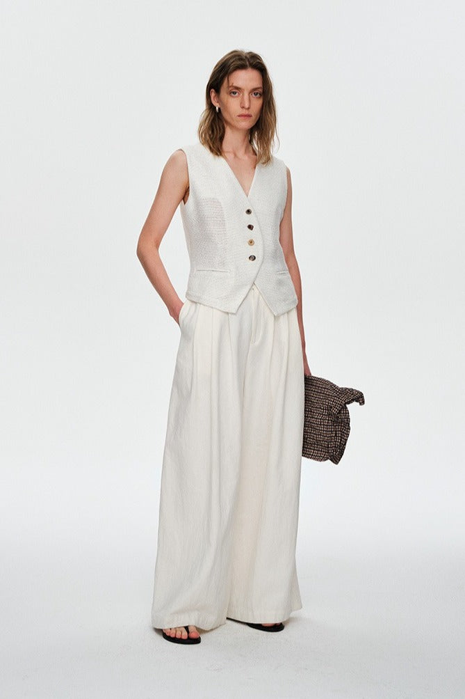 Linen-cotton relaxed fit trousers | 2 color
