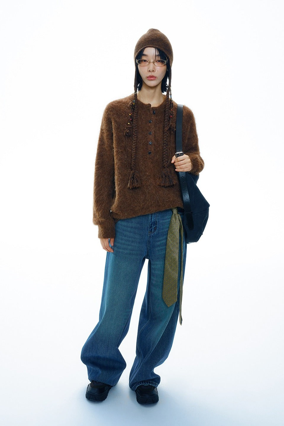 Alpaca blend henley pullover sweater | 5 color