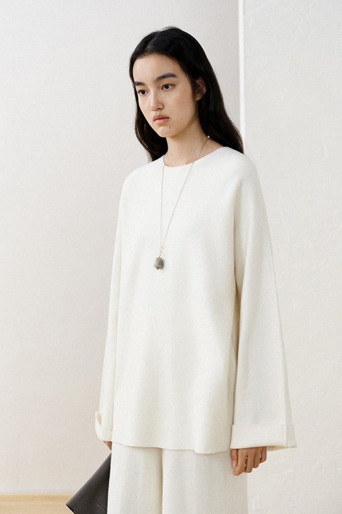 100% wool minimalist loose sweater | 3 color