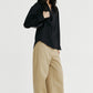 Fluid drape V-neck casual shirt | 2 color