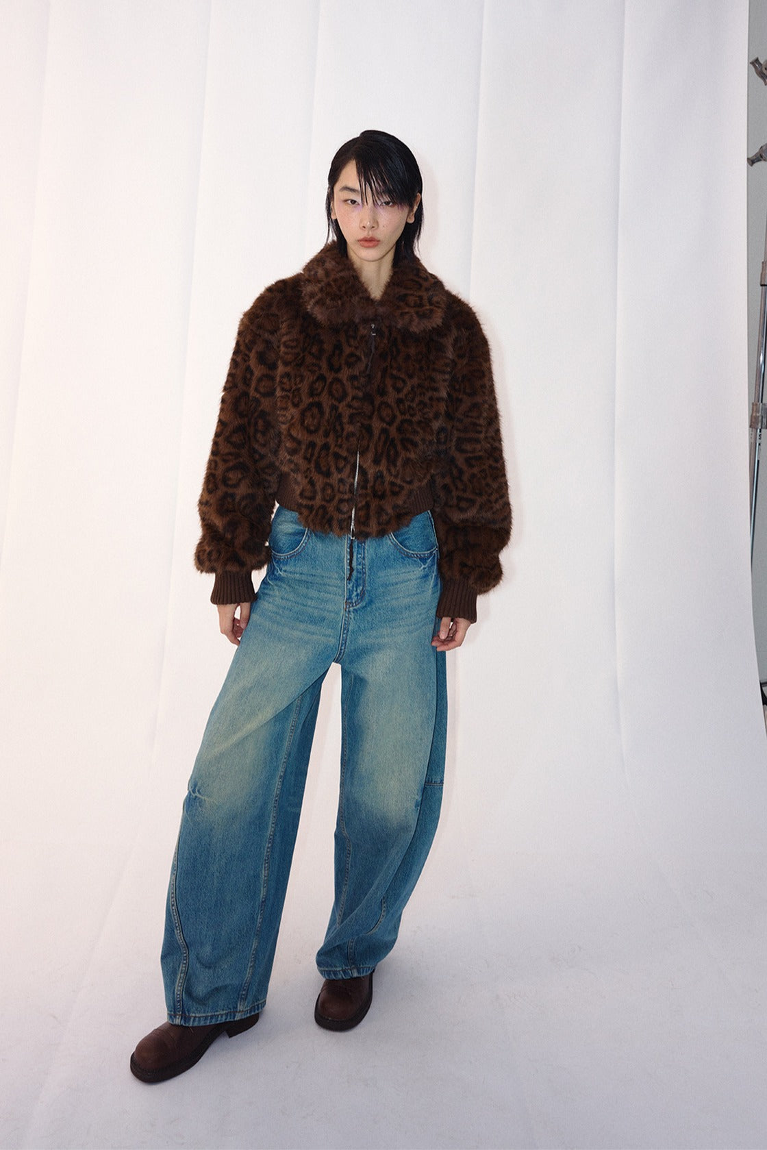 Faux fur print chic short jacket | 2 color