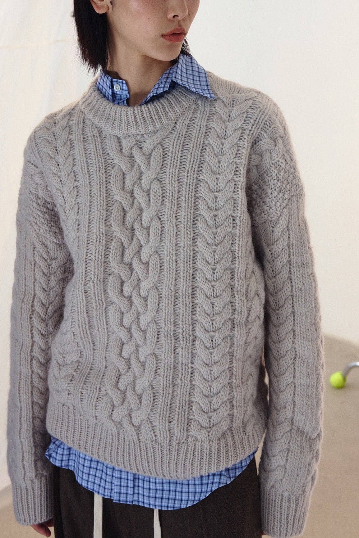 100% wool chunky cable knit sweater | 3 color