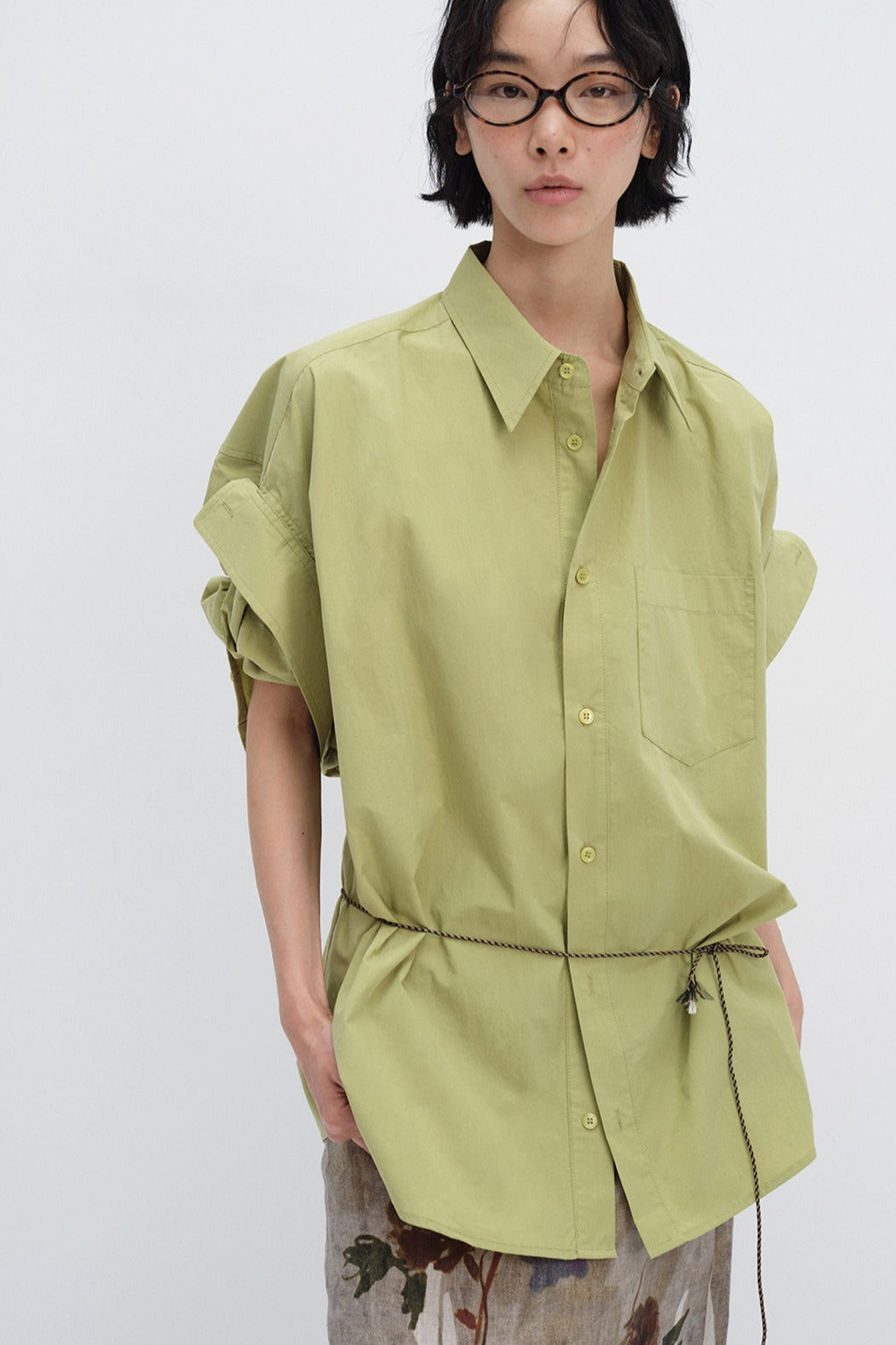 100% cotton chic shirt with rolled-up sleeves | 4 color