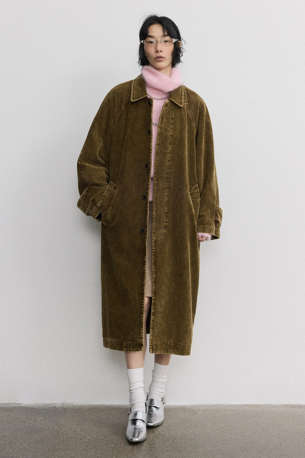 100% cotton corduroy trench coat | 2 color