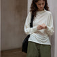 Wool containing soft and elastic waisted top | 7 color