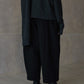 Wool blend wide-leg curved cropped pants | 3 color