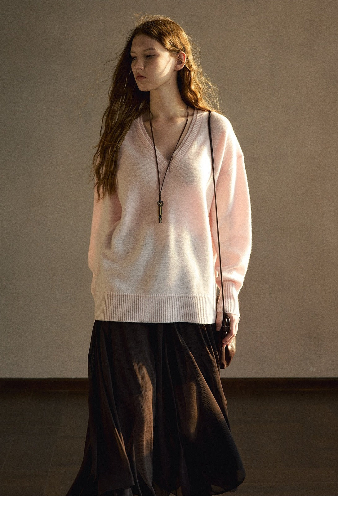100% wool double V-neck sweater | 5 color