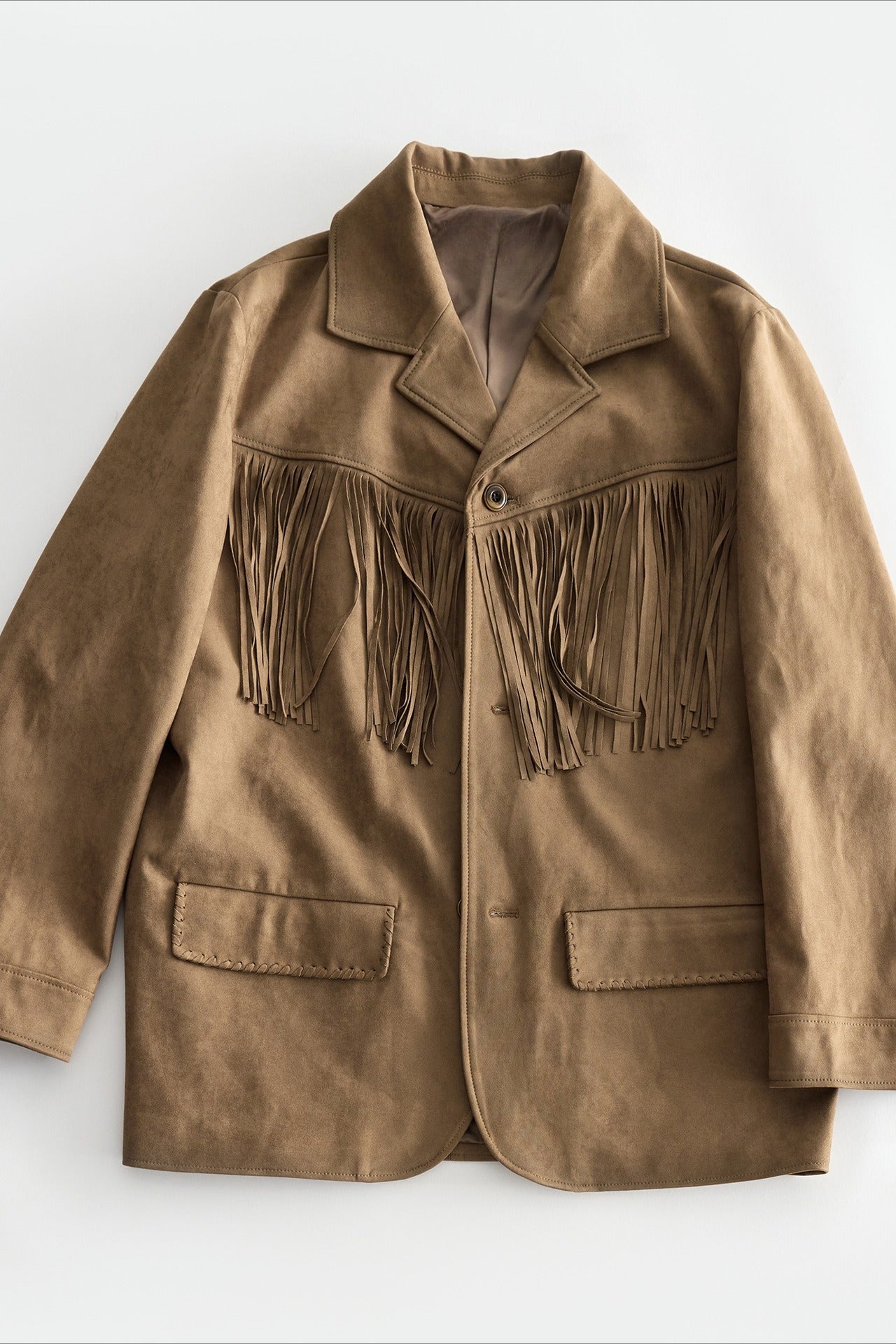 Suede texture fringe blazer | 2 color