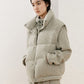 Quilted stand collar down jacket vest |  2 color