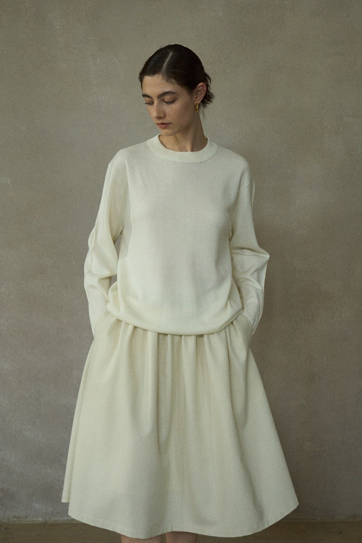 Wool blend classic round neck sweater | 6 color