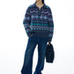 Wool retro style tie-neck collar sweater | 2 color