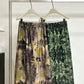 Lyocell blend romantic elegant leaf print skirt | 2 color