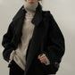 Wool blend alpaca double-sided fabric stand collar jacket | 4 color