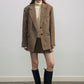 Wool riched structured sharp tweed blazer jacket | 2 color