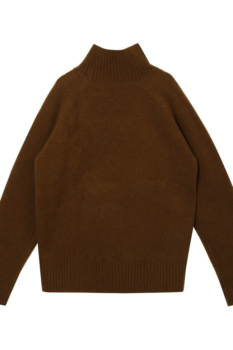 Suéter de cuello alto de lana y plumón de yak | 3 colores