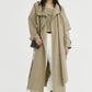Cotton blend crinkled surface cape trench coat | 2 color