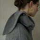 100% wool silhouetted V neck jacket with a scarf | 5 color