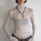 Wool containing lightweight soft high-neck knit top | 6 color