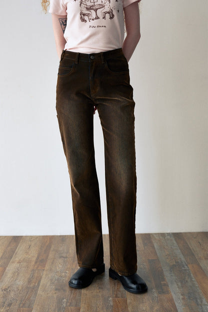 Cotton blend vintage high-waisted jeans | 2 color