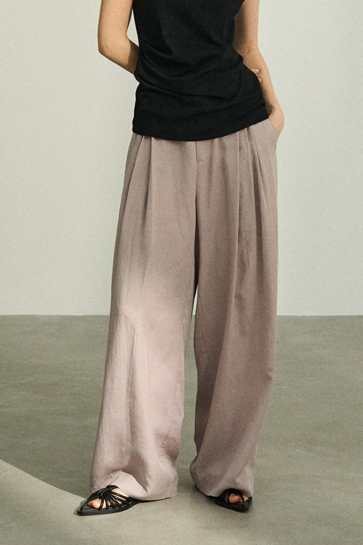 Lyocell blend linen straight pants | 3 color