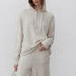 Wool blend slouchy fit hoodie sweater