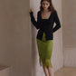 Acetate elegant lace embroidery edge skirt | 4 color