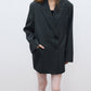 Mid-length peaked-lapel loose suit jacket | 2 color