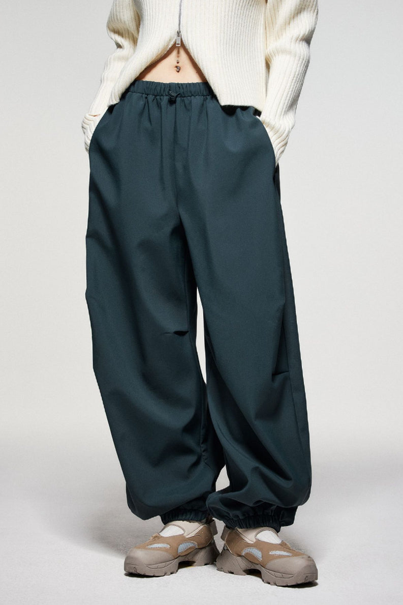 Wear resistant brushed casual parachute pants | 3 color