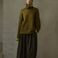 Mohair blend stacked high neck cozy loose sweater | 4 color