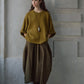 Wool containing loose-fit soft short-sleeve sweater | 3 color