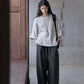 Wool containing loose-fit soft short-sleeve sweater | 3 color