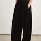 Soft drape elastic drawstring waist casual pants | 4 color