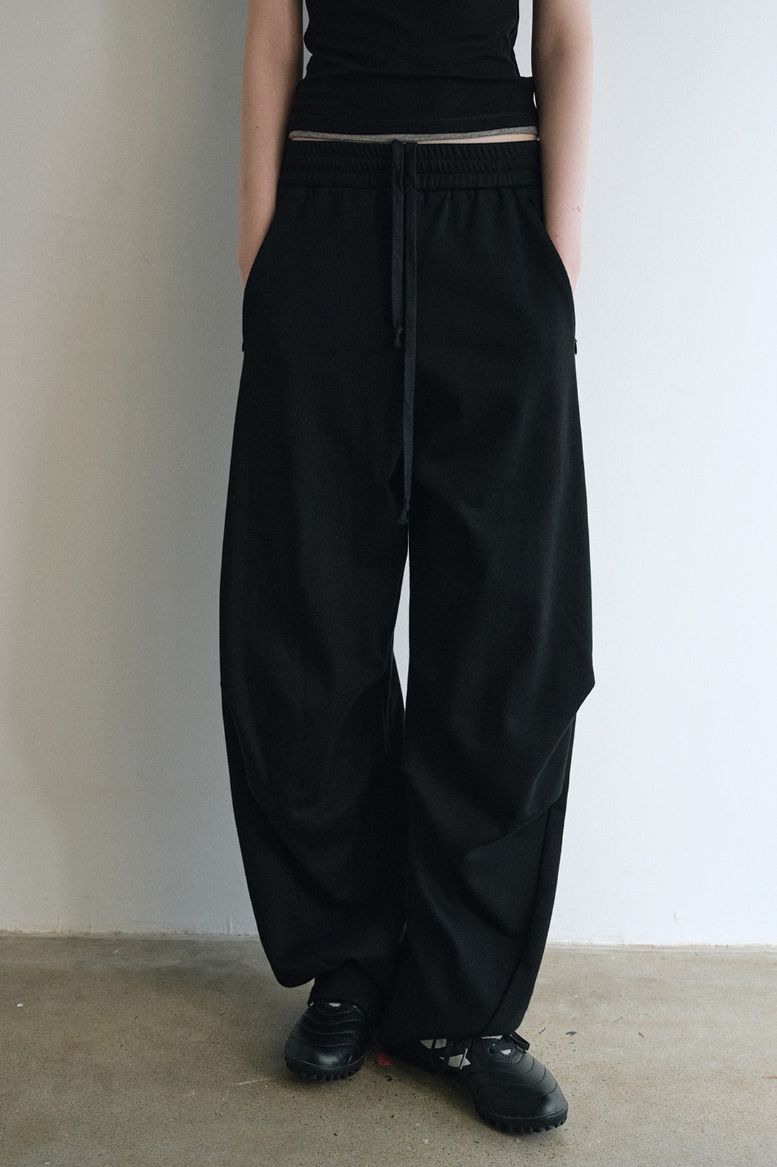 Cotton blend structured design sweatpants | 3 color