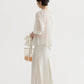 Viscose blend pleated A-line drape skirt | 3 color