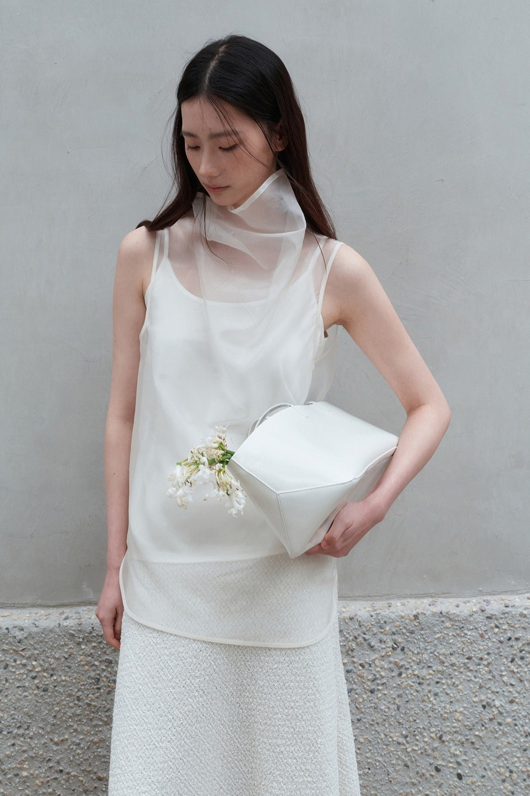 Ensemble superposé fluide 100 % soie transparente