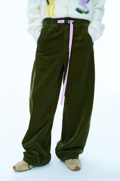100% cotton relaxed-fit corduroy pants | 4 color