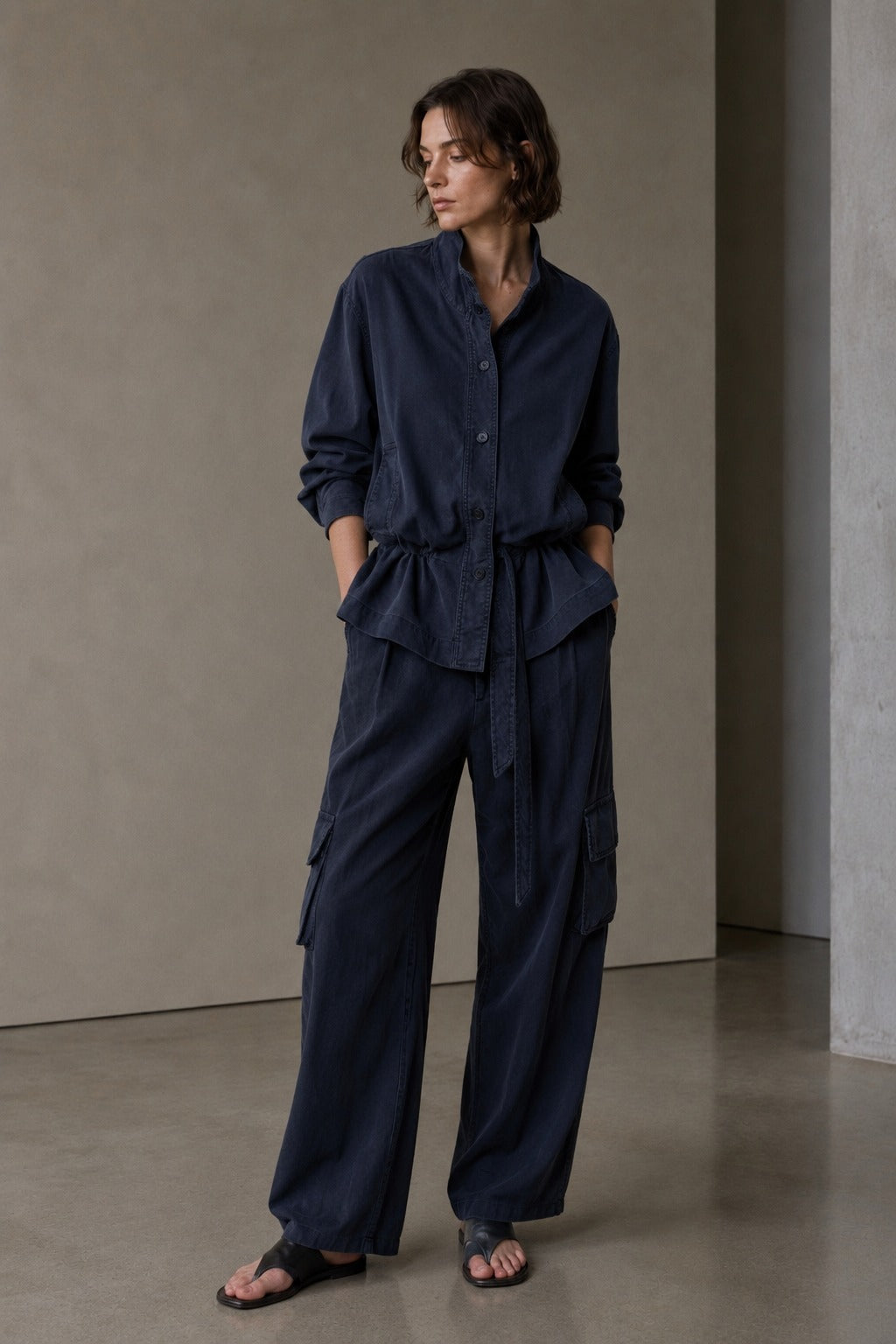 Tencel-cotton vintage fade jacket | 3 color