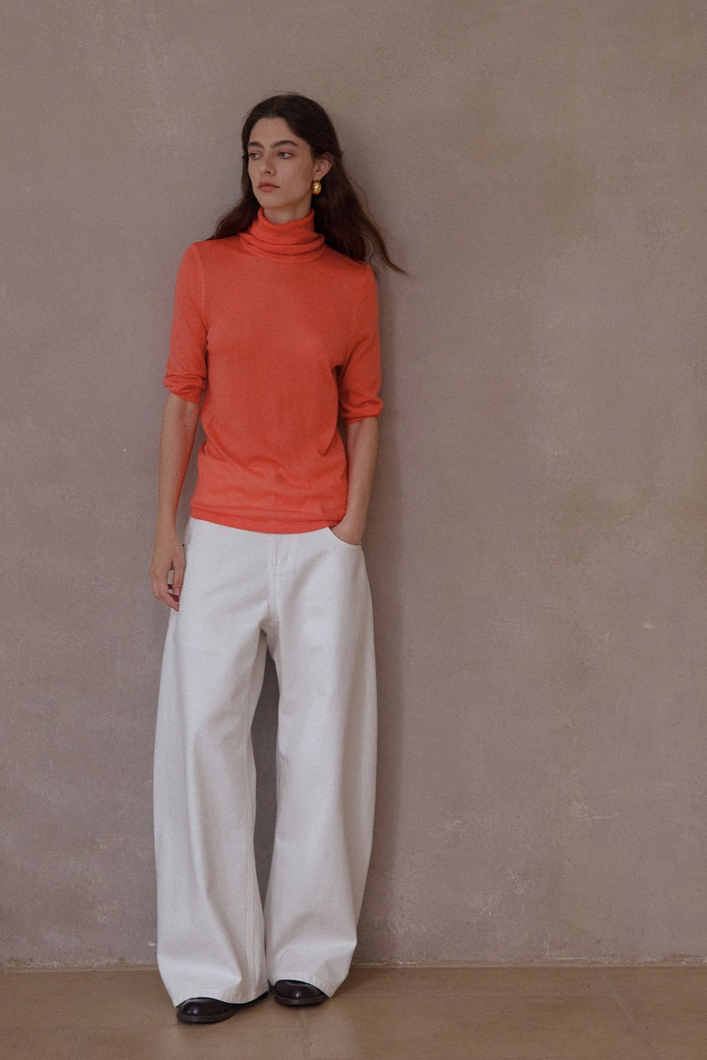 Wool blend stacked neck soft knitwear | 7 color