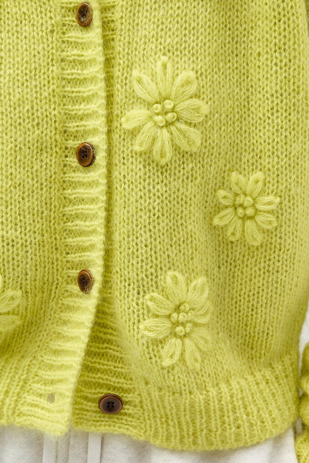 Wool blend hand-crocheted florals airy cardigan | 3 color