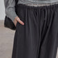 Cotton blend cocoon shape lace waist loose pants | 5 color