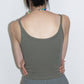 Cotton blend elastic U-neck tank top | 4 color