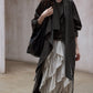 Cotton blend irregular flutter collar lightweight trench coat | 3 color