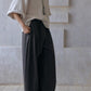 Relaxed scythe shape wide-leg pants