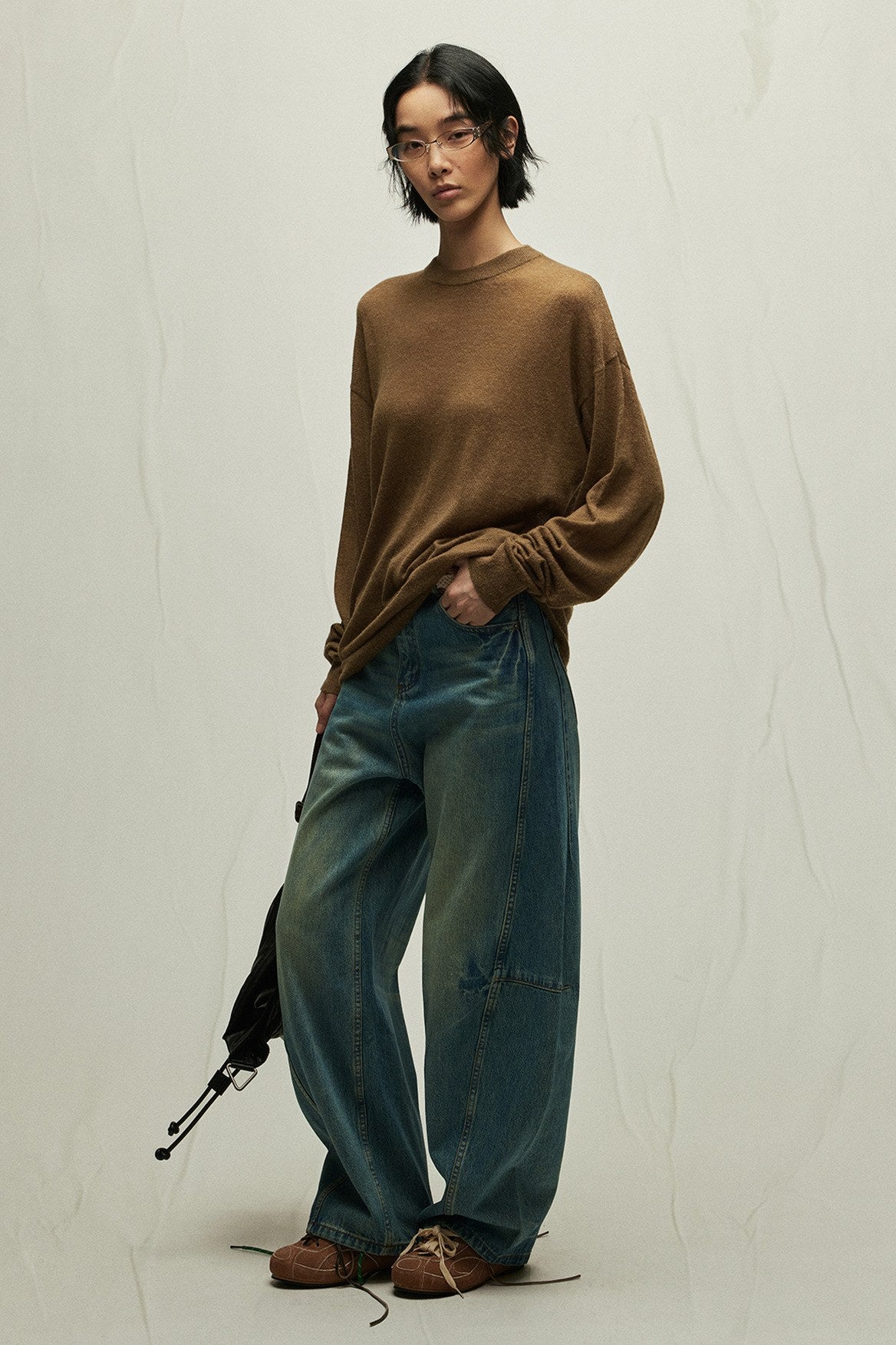 Alpaca containing oversized pullover sweater | 4 color