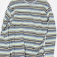 Cotton blend velvet-texture striped T-shirt | 5 color