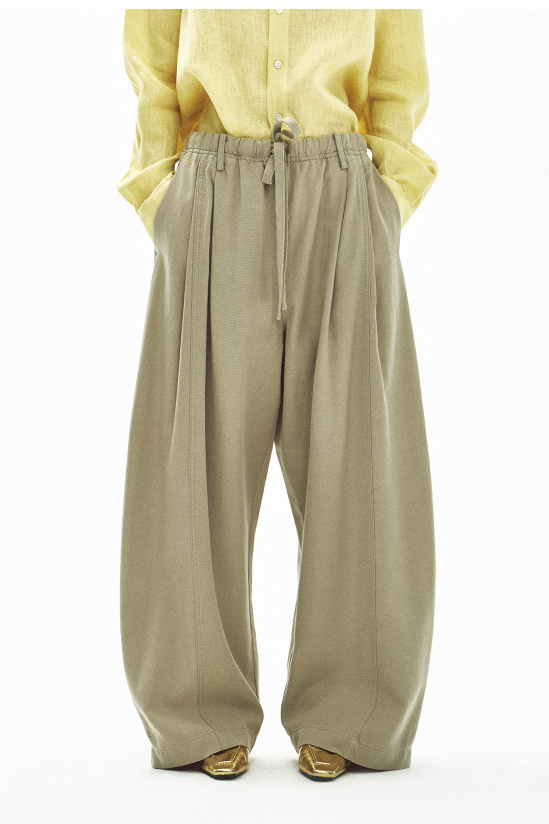 Tencel-cotton fluid drape loose pants | 4 color