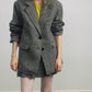 Wool riched structured sharp tweed blazer jacket | 2 color